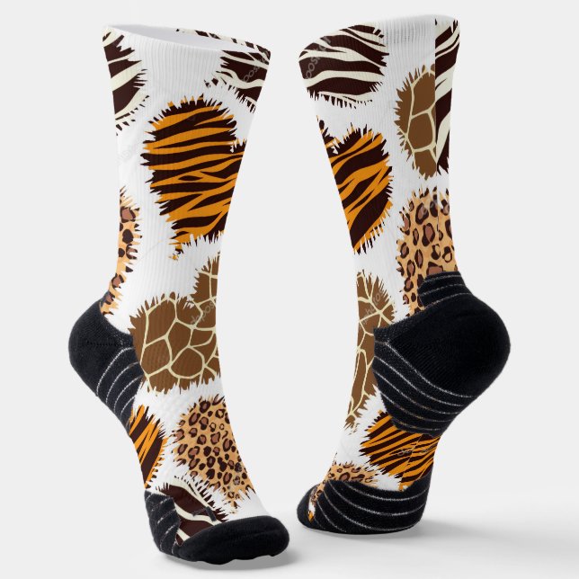 Herren-Afrika-Print-Sport-Crew-Socken Socken (Gewinkelt)