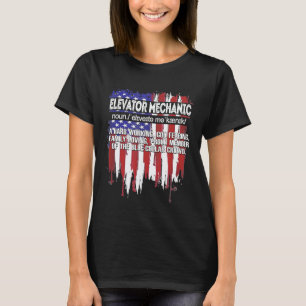 Herren Amerikanische Flagge Aufzug Mechaniker Defi T-Shirt