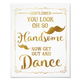 Herren Badezimmer Hochzeitszeichen Gold Fotodruck