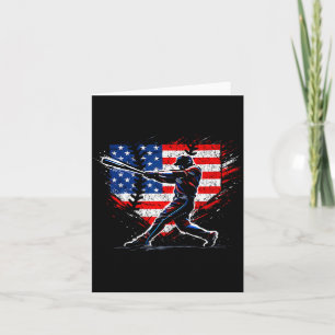 Herren Baseball Patriotisch 4. Juli Memorial Day Karte