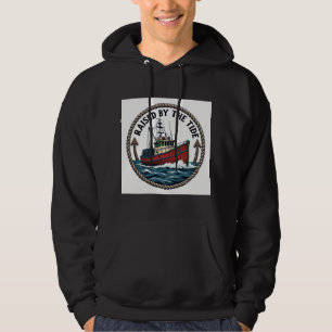 Herren Basic "Raised by the Tide" Grafik T-Shirt Hoodie