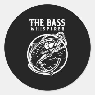 Herren Bass Whisper Angelrute Geschenk Leistung Runder Aufkleber