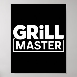 Herren BBQ Grill Meister Hinterhof Barbecue Rauch  Poster