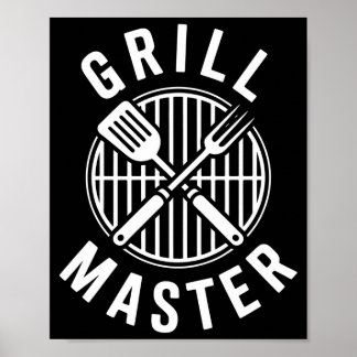Herren bbq grillmeister hinterhof barbecue rauch k poster