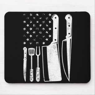 Herren BBQ USA-Flagge patriotischer 4. Juli Meiste Mousepad