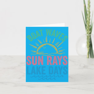Herren Boot Wellen Sonnenstrahlen See Tage Cute Re Karte