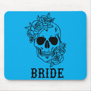 Herren Braut Bräutigam Floral Totenkopf Halloween Mousepad