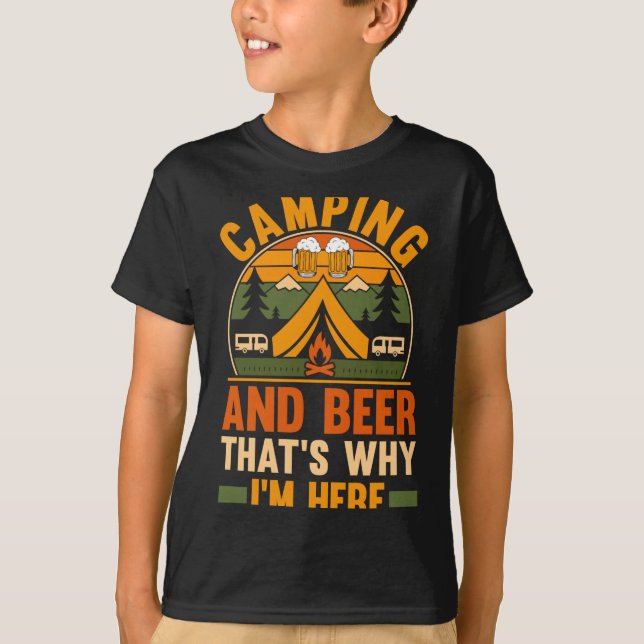Herren Camping Bier Camp Leben Wald Camper T-Shirt (Vorderseite)