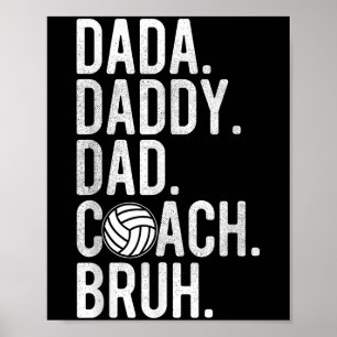 Herren Dada Daddy Dad Bruh Vintage Volleyball Trai Poster