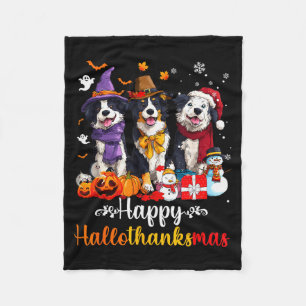 Herren Damen Border Collie Hund Weihnachten Hallow Fleecedecke