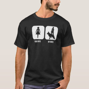 Herren Deine Frau Meine Frau Deutscher Schäferhund T-Shirt