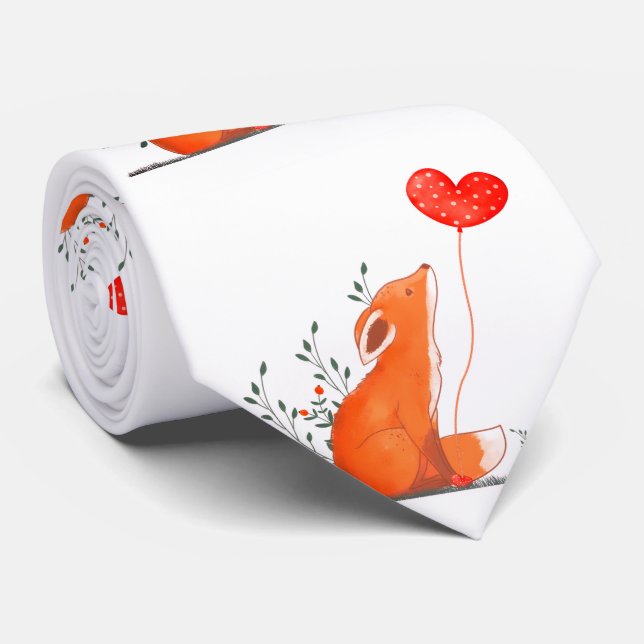Herren Designer Krawatten Foxy Rote Herzen (Gerollt)