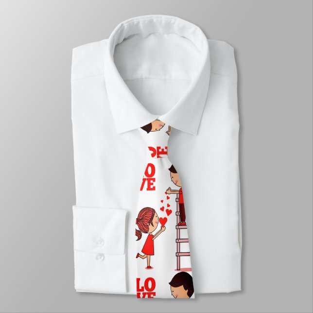 Herren Designer Krawatten Paar rote Herzen (Gebunden)