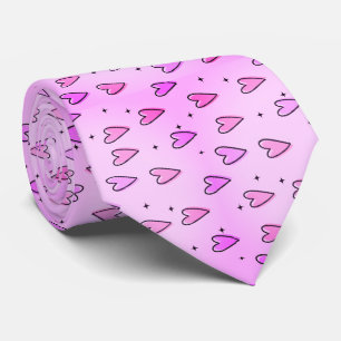 Herren Designer Krawatten Rosa & Lila Herzen