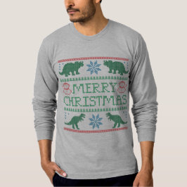 Herren Dinosaurier Langschläfer Ugly Weihnachts-T T-Shirt