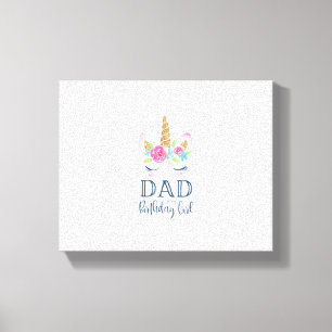 Herren Einhorn Dad of the Birthday Girl passendes  Leinwanddruck