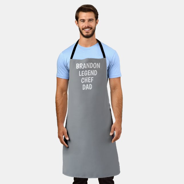 Herren Elegant Gray Moderner Einfaches Vater Koch Schürze (Getragen)
