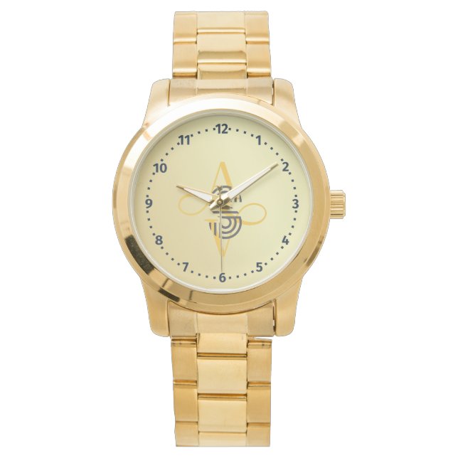 Herren-elegante Gold-Oversized Bracelet Classic Armbanduhr (Vorderseite)
