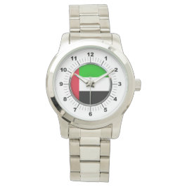 Herren Emirates Flag Oversized Silver Watch Armbanduhr