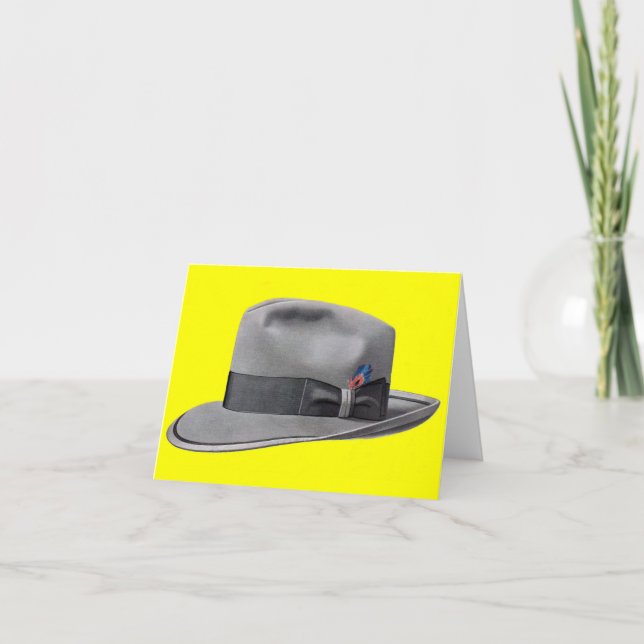 Herren Fedora aus den 1950er Jahren druckt Karte (Vorderseite)