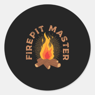 Herren-Feuerstelle Meister Camping Lagerfeuer Camp Runder Aufkleber
