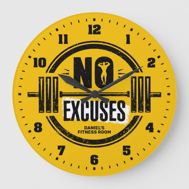 Herren-Fitnessraum Fitness Personalisierte Uhr (Vorderseite)