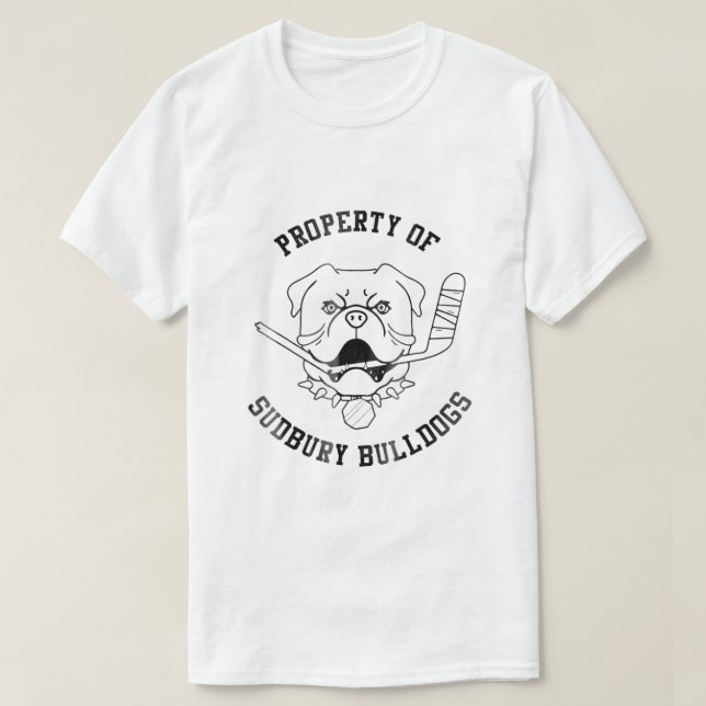 Herren Frauen Eigentum von Sudbury Bulldog Funny  T-Shirt (Design vorne)