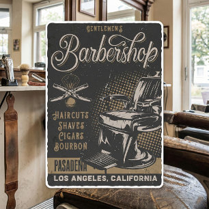 Herren Friseursalon Retro Haarschnitte Rasuren Quadratischer Aufkleber