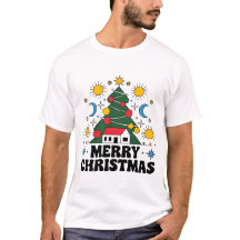 Herren frohe Weihnachten Basic T - Shirt: Festlich