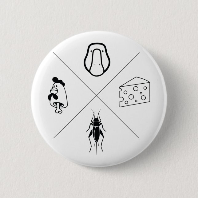 Herren Gans + Käse + Grille + Hühnerknochen  Button (Vorderseite)