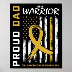 Herren Gold Stolz Papa Kindheitskrebs-Bewusstsein  Poster