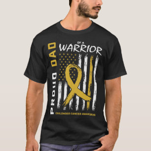 Herren Gold Stolz Papa Kindheitskrebs-Bewusstsein T-Shirt