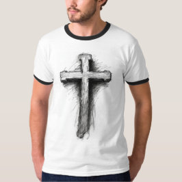 Herren Grafik-Christuskreuz-Ringer-T-Shirt T-Shirt