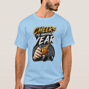 Herren-Grafik-T-Shirt "Prost auf ein weiteres Jahr T-Shirt