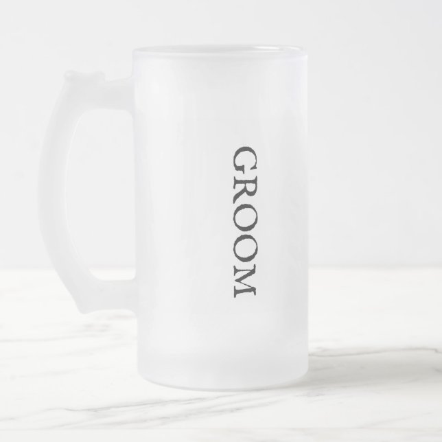 Herren Groom Hochzeit Mattierte Bier-Tasse Mattglas Bierglas (Links)