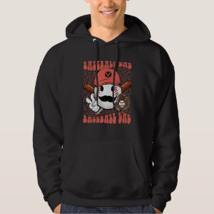 Herren Groovy Softball Baseball Dad Daddy Hippie G Hoodie