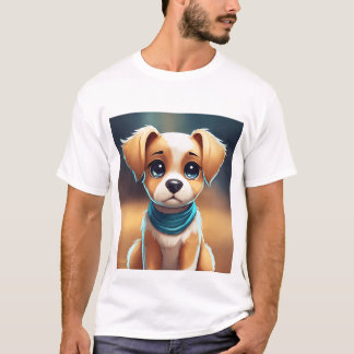 Herren-Grundlegende T - Shirt gedruckte Welpe