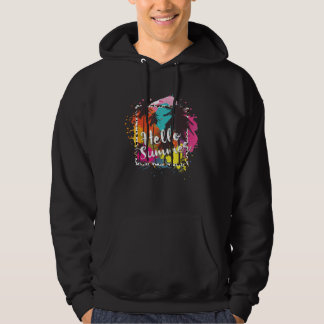 Herren Hallo Sommer Spaß Zitat Sonnenschein Farbig Hoodie