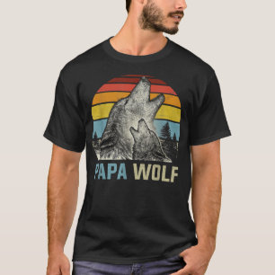 Herren Herren Papawolf Lustiger Wolf Papa Retro Vi T-Shirt