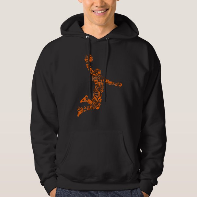 Herren Hoddie mit Basketballspieler Motiv Hoodie (Vorderseite)