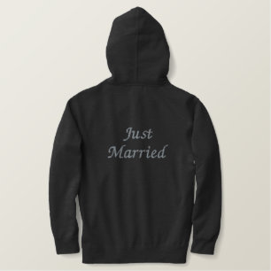 Herren Hoodie Just Married Bestickter Hoodie