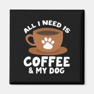 Herren Hund Kaffee Pfotenabdruck Design alles benö Magnet