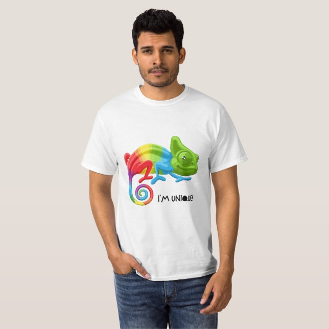 Herren I'm Unique Chameleon Tee - Bold Rainbow (Vorne ganz)