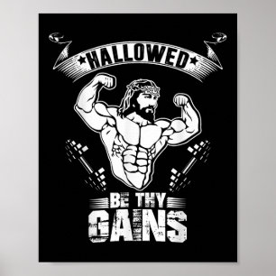 Herren Jesus Bodybuilding T-Shirt - Lustiges Jesus Poster