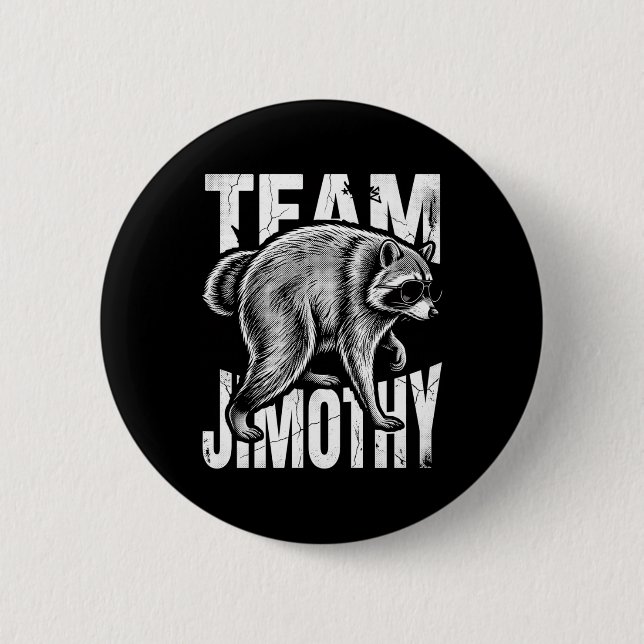 Herren Jimothy Waschbär Lustiger Müll Panda Team Button (Vorderseite)