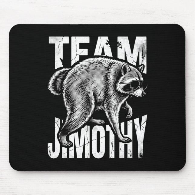 Herren Jimothy Waschbär Lustiger Müll Panda Team Mousepad (Vorne)