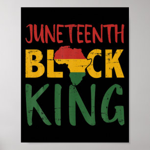 Herren Juneteenth Schwarzer König in afrikanischen Poster