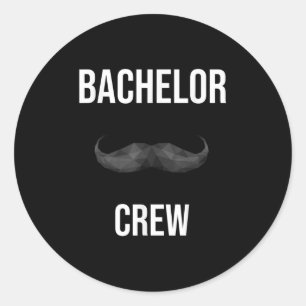 Herren Junggeselle Crew Bräutigam Braut Abend Jung Runder Aufkleber
