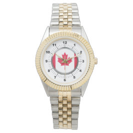 Herren-Kanada-Flagge Zwei-Tonen-Armbanduhr Armbanduhr