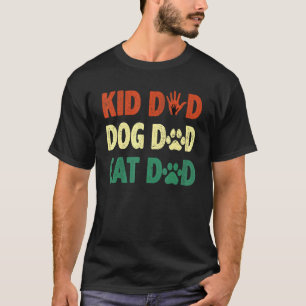 Herren Kid Hund Katze Vater Cool Vatertag Fell Pap T-Shirt